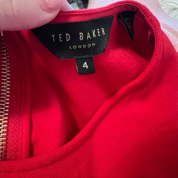 Ted Baker Burford Double Layer Embellished Red Dress size 4 (8-10) nwot - Picture 14 of 16